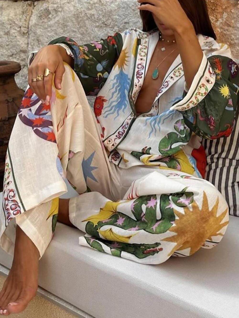 Amara | Print set with long sleeve shirt