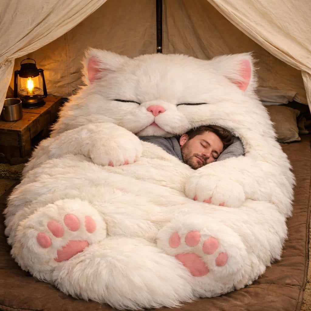 Fluffy Cat Sleeping Bags Perfect for Kids, Adults & Cat Lovers